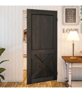 Pendeltür - Country Schwarz gebeizt Modell 50 | Glastuershop24