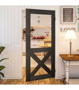 Pendeltür - Country Schwarz gebeizt Modell 51 | Glastuershop24