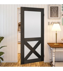 Pendeltür - Country Schwarz gebeizt Modell 53 | Glastuershop24