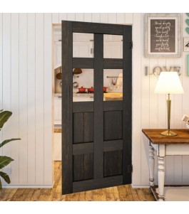 Pendeltür - Country Schwarz gebeizt Modell 62 | Glastuershop24