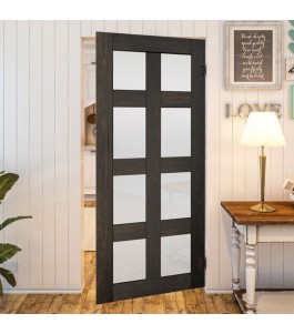 Pendeltür Country Schwarz gebeizt Modell 64 – Glastuershop24