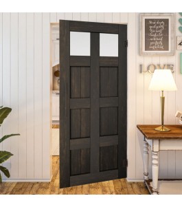Pendeltür - Country Schwarz gebeizt Modell 66 | Glastuershop24