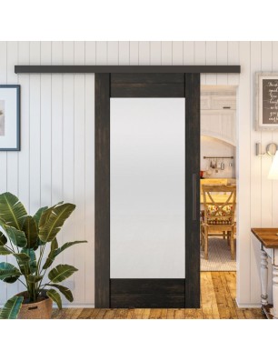 Glasschiebetür BLACK-LINE - Country Schwarz | Glastuershop24