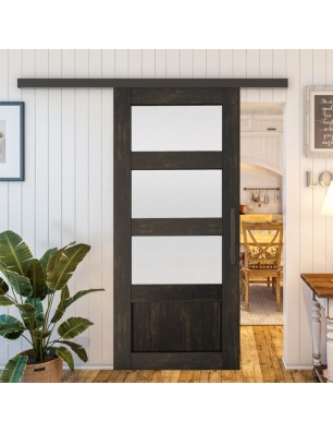 Glasschiebetür BLACK-LINE - Country Schwarz | Glastuershop24