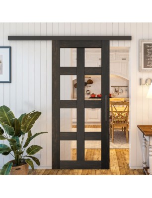Glasschiebetür BLACK-LINE - Country Schwarz | Glastuershop24
