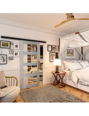 Glasschiebetür BLACK-LINE - Country Graueiche | Glastuershop24