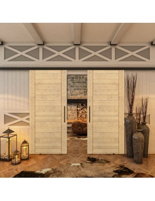 Glasschiebetür BLACK-LINE - Country Astkiefer | Glastuershop24