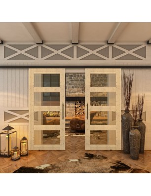 Glasschiebetür BLACK-LINE - Country Astkiefer | Glastuershop24