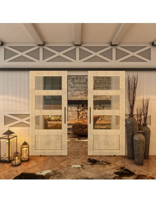Glasschiebetür BLACK-LINE - Country Astkiefer | Glastuershop24