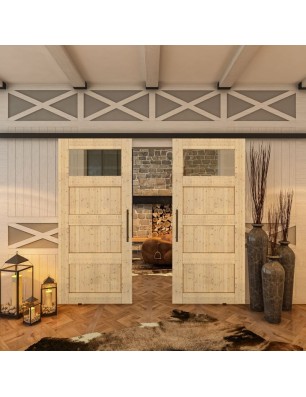 Glasschiebetür BLACK-LINE - Country Astkiefer | Glastuershop24