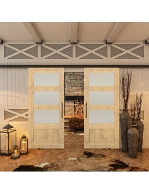 Glasschiebetür BLACK-LINE - Country Astkiefer | Glastuershop24
