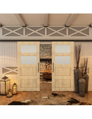 Glasschiebetür BLACK-LINE - Country Astkiefer | Glastuershop24