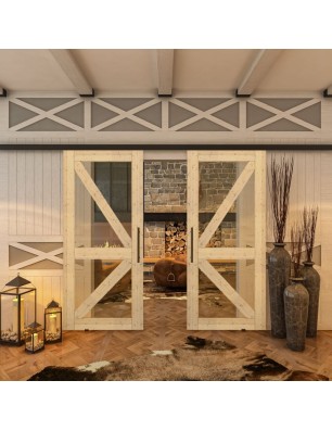 Glasschiebetür BLACK-LINE - Country Astkiefer | Glastuershop24