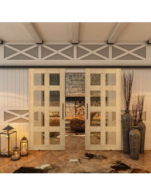 Glasschiebetür BLACK-LINE - Country Astkiefer | Glastuershop24