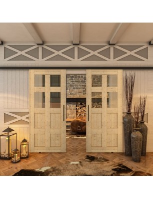 Glasschiebetür BLACK-LINE - Country Astkiefer | Glastuershop24