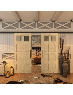 Glasschiebetür BLACK-LINE - Country Astkiefer | Glastuershop24