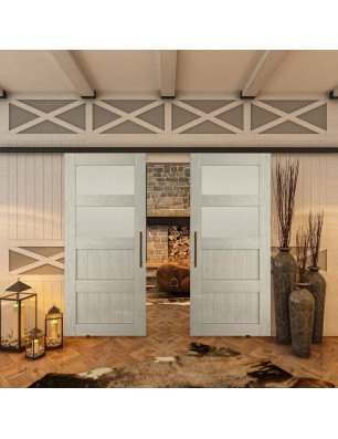 Glasschiebetür BLACK-LINE - Country Weiss | Glastuershop24