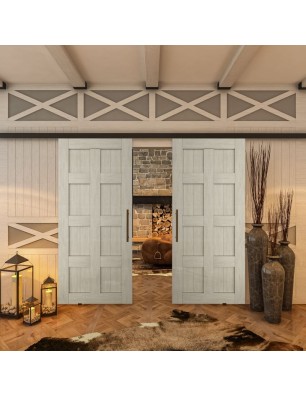Glasschiebetür BLACK-LINE - Country Weiss | Glastuershop24