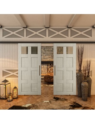 Glasschiebetür BLACK-LINE - Country Weiss | Glastuershop24