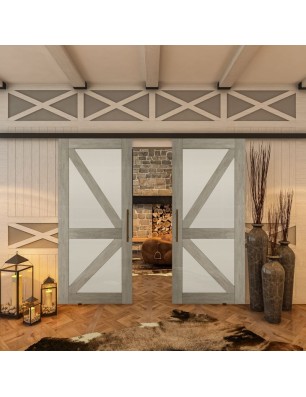 Glasschiebetür BLACK-LINE - Country Graueiche | Glastuershop24