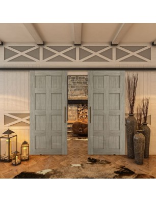 Glasschiebetür BLACK-LINE - Country Graueiche | Glastuershop24