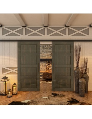 Glasschiebetür BLACK-LINE - Country Schwarz | Glastuershop24