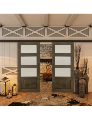 Glasschiebetür BLACK-LINE - Country Schwarz | Glastuershop24