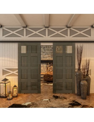 Glasschiebetür BLACK-LINE - Country Schwarz | Glastuershop24