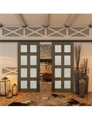 Glasschiebetür BLACK-LINE - Country Schwarz | Glastuershop24