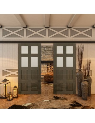 Glasschiebetür BLACK-LINE - Country Schwarz | Glastuershop24