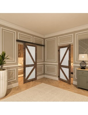 Glasschiebetür BLACK-LINE - Country Altholz | Glastuershop24