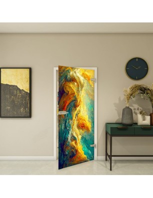 Ganzglastür Fotoprint Modell 9 mit Aquarellmotiv | Glastuershop24