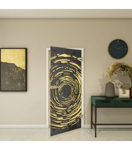 Ganzglastür Fotoprint Modell 31 mit abstraktem Wirbelmotiv im Wohnraum