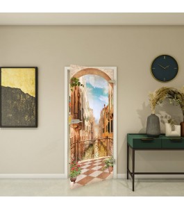 Ganzglastür Modell 43 mit Fotoprint | Glastuershop24