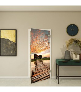 Ganzglastür Modell 47 mit Fotoprint Naturmotiv Meer | Glastuershop24