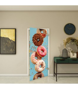 Ganzglastür Modell 109 mit Donut-Fotoprint | Glastuershop24