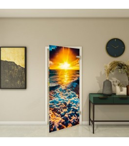 Fotoprint Ganzglastür Modell 127 mit Meer-Motiv | Glastuershop24