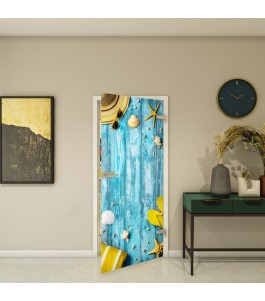 Ganzglastür Modell 153 mit Fotoprint Meer | Glastuershop24