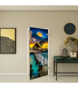 Ganzglastür Fotoprint Modell 185 – Meer-Motiv | Glastuershop24