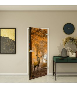 Ganzglastür Modell 236 mit Fotoprint im Tierwelt-Design | Glastuershop24