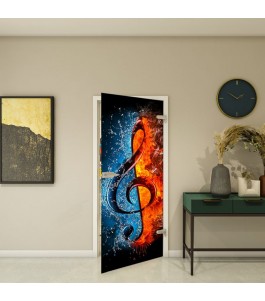 Ganzglastür Fotoprint Modell 274 mit Musikmotiv | Glastuershop24