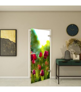 Ganzglastür Fotoprint Modell 282 mit floralem Motiv | Glastuershop24