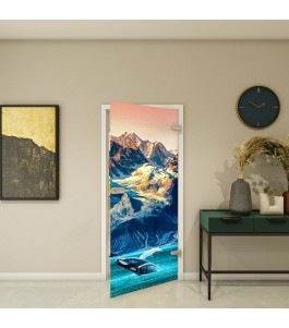 Ganzglastür Modell 290 mit Fotoprint | Glastuershop24