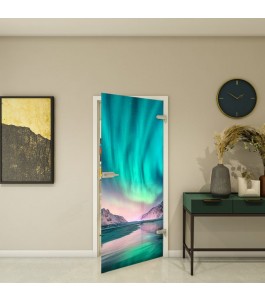 Ganzglastür Modell 300 mit Fotoprint | Glastuershop24