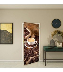 Ganzglastür Fotoprint Modell 318 – Kaffeemotiv | Glastuershop24