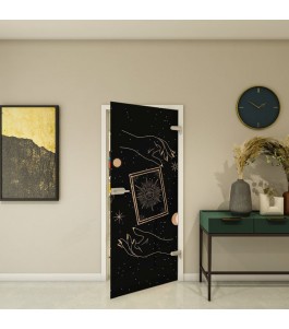 Ganzglastür Modell 342 mit Fotoprint | Glastuershop24