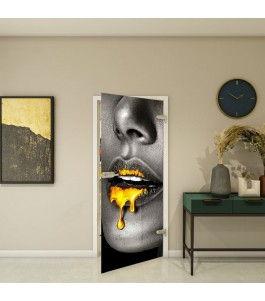Ganzglastür Modell 352 mit Fotoprint | Glastuershop24
