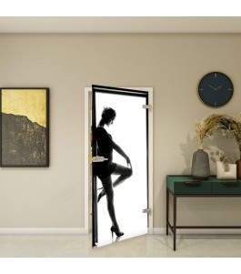 Ganzglastür Fotoprint Modell 354 mit Silhouettenmotiv | Glastuershop24