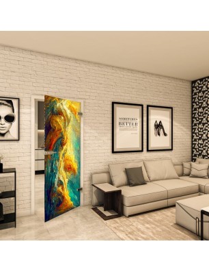 Ganzglastür Fotoprint Modell 9 mit Aquarellmotiv | Glastuershop24