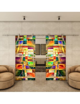 Glasschiebetür PIPE-LINE - Fotoprint Modell 11 | Glastuershop24